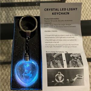 Heart shape Hummingbird Crystal LED Light Keychain -